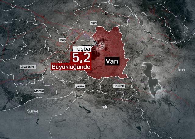 Son dakika... Van'da 5,2 büyüklüğünde deprem